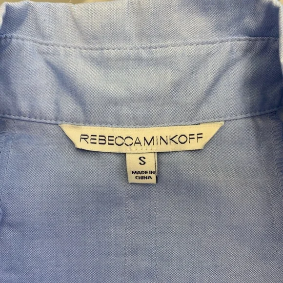 Rebecca Minkoff Miley Sleeveless Shirt Dress Blue - Picture 9 of 12